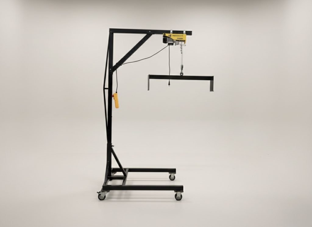 Guindaste industrial para movimentação de blocos de gelo translúcido